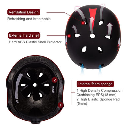 Skateboard helmet & knee pads set for 2-6 year old boys & girls | Lightweight micro shell kids helmet & knee pads for balance bike, skateboard, motorcycle sport...