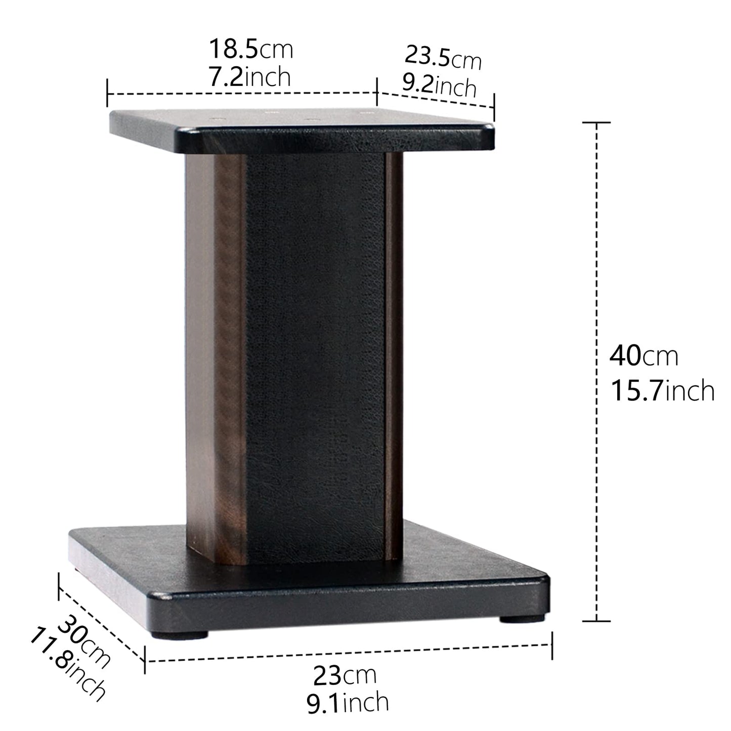 BQKOZFIN Speaker Stand 40 cm high wooden speaker stand, 2 piece set, suitable for bookshelf speakers | HiFi and home theater surround sound, enhanced audio listening experience