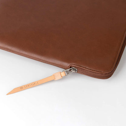 Comfyable Slim Protective Laptop Sleeve 15 Inch compatible with MacBook Air 15 Inch M4 2025 M3 2024 A3114 & M2 2023 A2941, PU Leather Waterproof Cover Computer Case for Mac, Brown