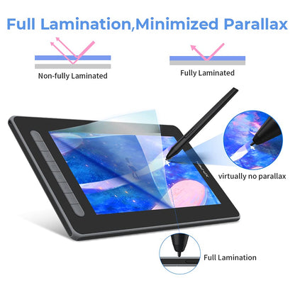 XP-PEN Artist 12 2nd generation graphics tablet with 11.9-inch display, 127% sRGB color space, X3 Smart Chip, and battery-free pen for illustration and image editing (Black)
