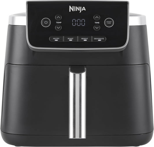 Ninja PRO Air Fryer, 4.7L, single-basket air fryer, 4-in-1, for 1-2 servings, digital, cook from frozen, non-stick drawer & crisper basket, black AF140EU.