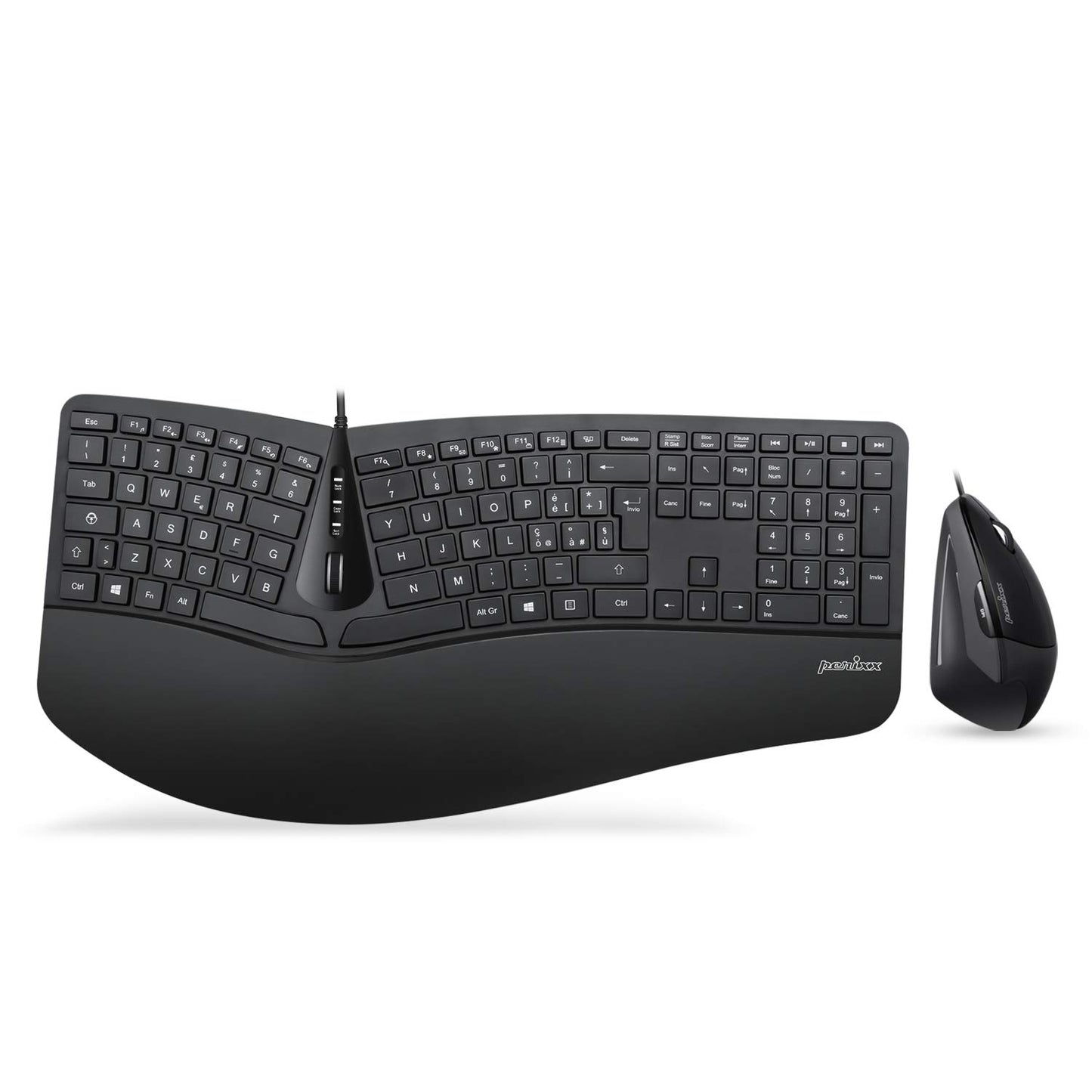 Perixx Periduo, set, ergonomic keyboard with vertical mouse.