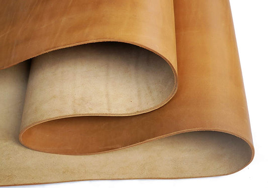 Heavyweight bourbon brown tooling leather square, 3.6mm-4.0mm (9-10oz) thick. Full grain cowhide for leather crafts, tooling, hobby workshop, and crafting.