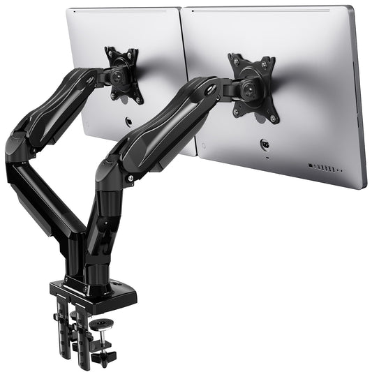 HUANUO Monitor Mount for 13 to 32 inch Screens, Dual Monitor Stand - 360° Rotation, 2 Mounting Options, VESA 75 & 100