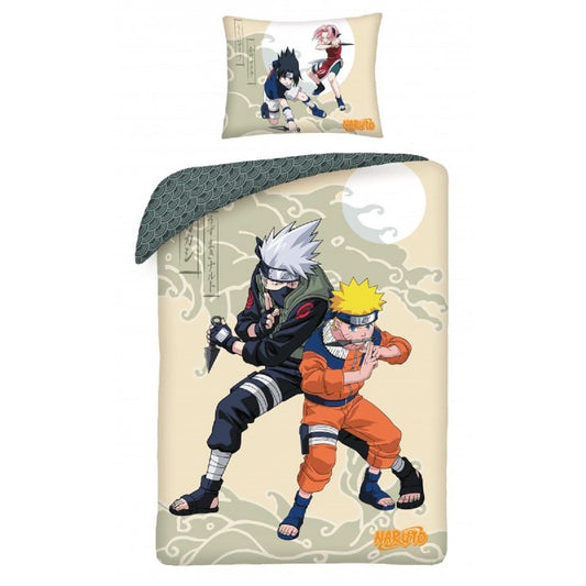 Naruto 2 characters Naruto and Kakashi - Cotton bedding set - Duvet cover 140 x 200 cm and pillowcase 70 x 90 cm - Multicolored