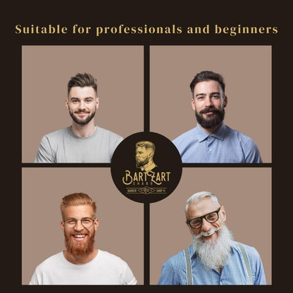 BartZart razor with interchangeable blade system. Premium razor set with wooden handle, including case and razor blades from Astra. Men's razor, beard tool.