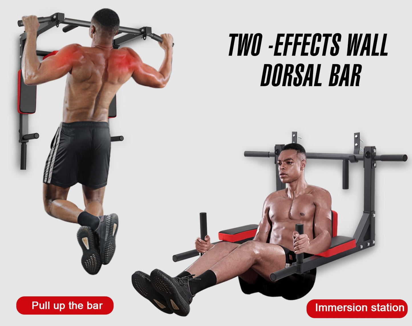 MOCOERL 5 in 1 pull-up bar for wall mounting dip station for home training gym fitness equipment dip stand load capacity up to 200 kg