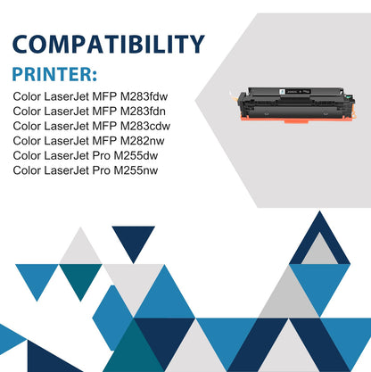 207A 207X MFP M283fdw Toner: Compatible for HP 207A 207X M255dw Color Laserjet Pro MFP M283fdw Toner Black M282nw M283fdn M255nw W2210A W2211A W2212A W2213A Cyan Yellow Magenta With Chip Multipack