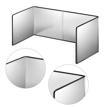 WMLBK Stainless Steel Splash Guard, Foldable Kitchen Splash Plate Oil Fume Baffle Stove Splash Guard (30x80x40cm)