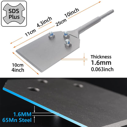 RANSENER'S SDS-Plus 250x100 mm putty chisel, floor scraper for removing floor adhesive, carpet, linoleum, tile adhesive, PVC tiles, paint