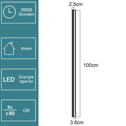 ZMH Wall Lamp LED Wall Light Indoor - Modern 100CM 34W Hallway Up Down Warm White Flush-mounted Living Room Lamp Black Bedside Lamp Wall Lighting for Staircase Living Room Children's Room Bedroom