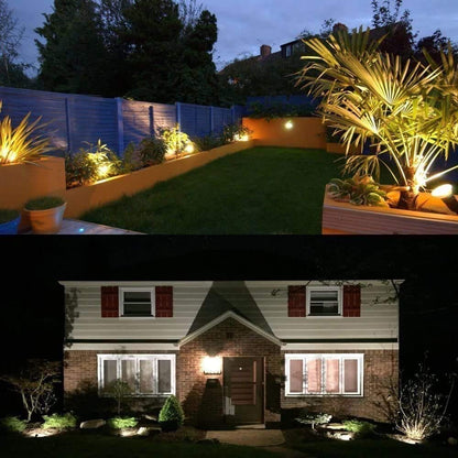BLOOMWIN Garden Spotlight 4 Set, Outdoor Lighting Garden Light 5w 220V COB Landscape LED Rotating IP65 Waterproof LED Garden Lamp Warm White Spot Light Outdoor Outdoor Lighting