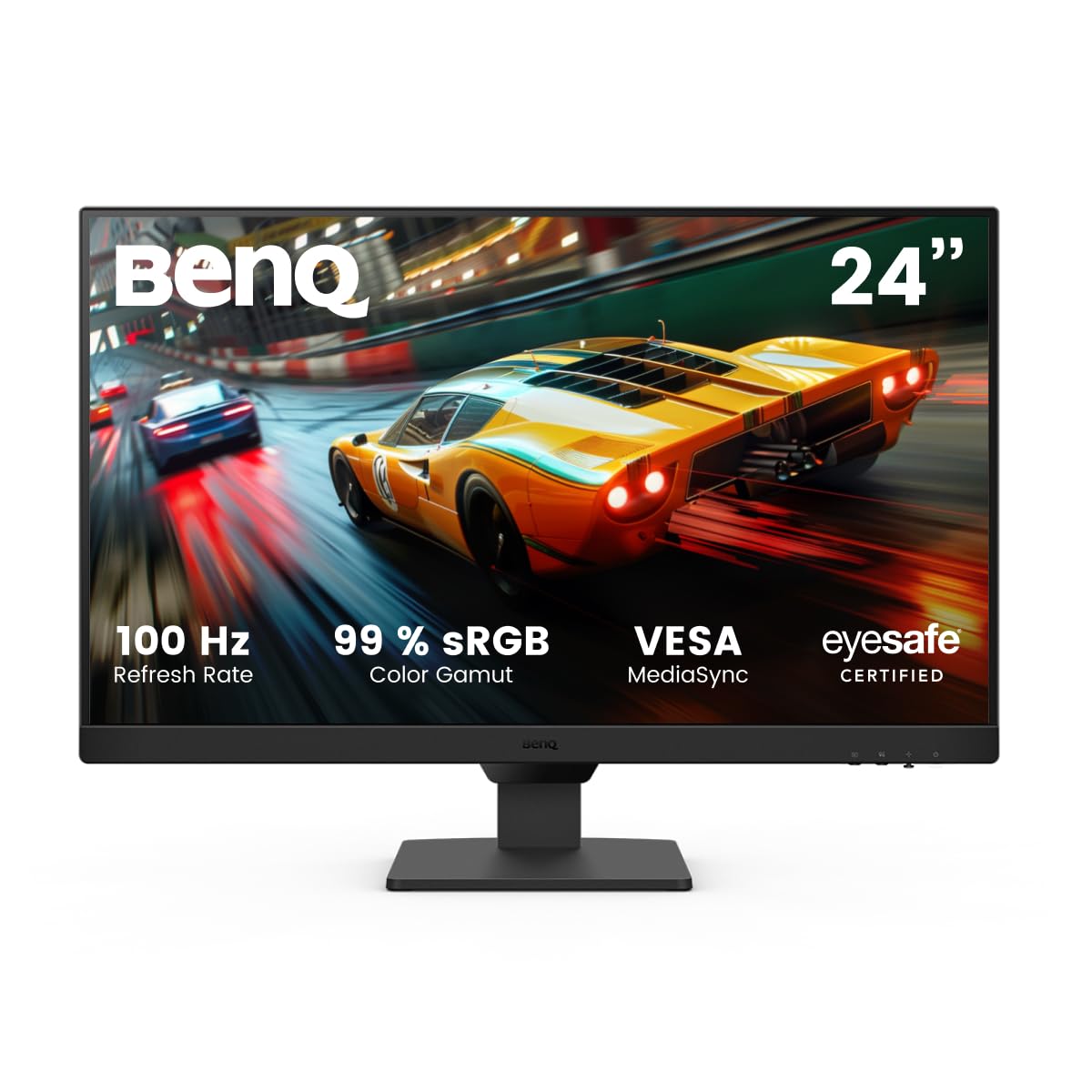 BenQ GW2490E 24-inch Gaming Monitor, 100Hz, 1920x1080p, IPS, Eye-Care, built-in speakers, wall mount, Thin Bezel, Smart Brightness Adjustment, HDMI, DisplayPort.