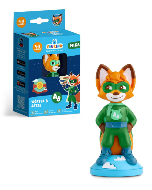 Edurino figure Mika words & phrases from 4 years incl. app | Innovative & digital learning game | Recognize letters & sounds | Understand sentence structures | Put sounds together to form words & sentences.