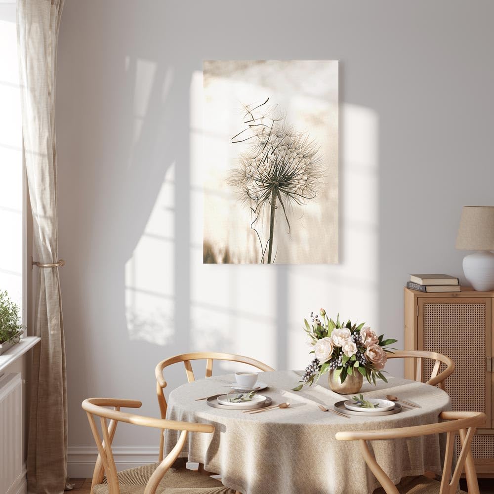 murando - Acoustic image Nature Pictures Acoustic foam High-performance sound absorber Soundproofing Canvas 1-piece Wall picture Room acoustics Sound insulation Dandelion Plant motif Flowers