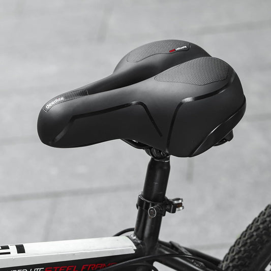 Bike seat Cloud Comfort Pro Max Saddle - Finally Pain-Free Cycling Comfortable Soft Memory Foam Bicycle Saddle with Red Warning Stripe City Bike Saddles Mountain Bike Saddles with Suspension