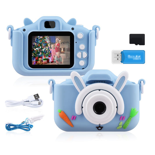 GREPRO kids Camera, 2.0” Display Digital Camera Gifts for 3 4 5 6 8 7 9 Year Old Boys and Girls, 1080P HD Anti-Drop Children's Camera for Christmas Toy Blue