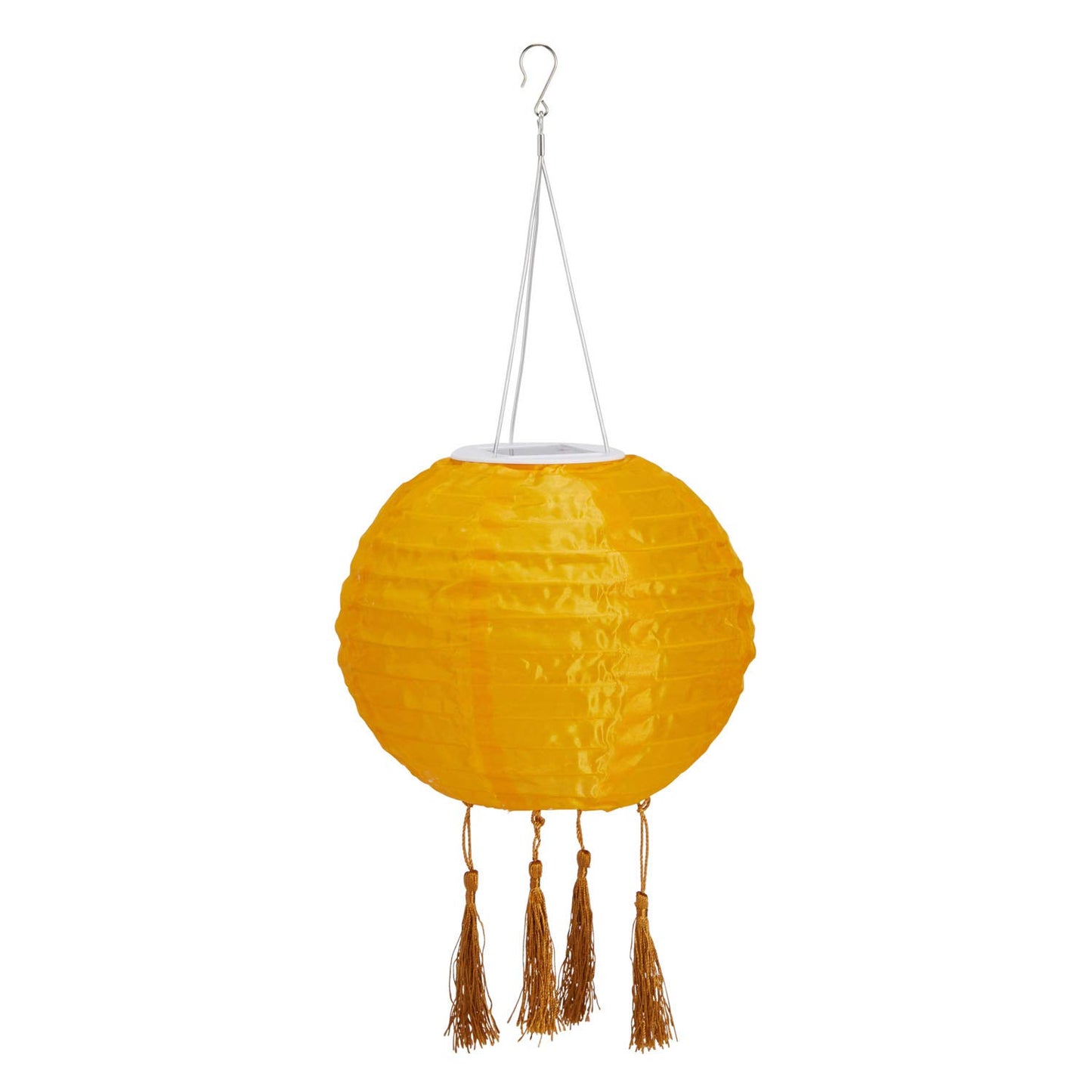 Lights4fun 1x 3 pack Lucena Solar Lantern Cream, Yellow & Pink - LED solar lamp hanging lanterns garden, balcony & terrace - decorative garden light summer party, weatherproof lighting IP44 20cm diameter