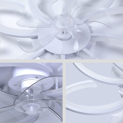 Wildcat Ceiling Fan with Light Quiet Modern LED with Remote Control Timer Flower Design Fan Ceiling Light for Bedroom Kitchen