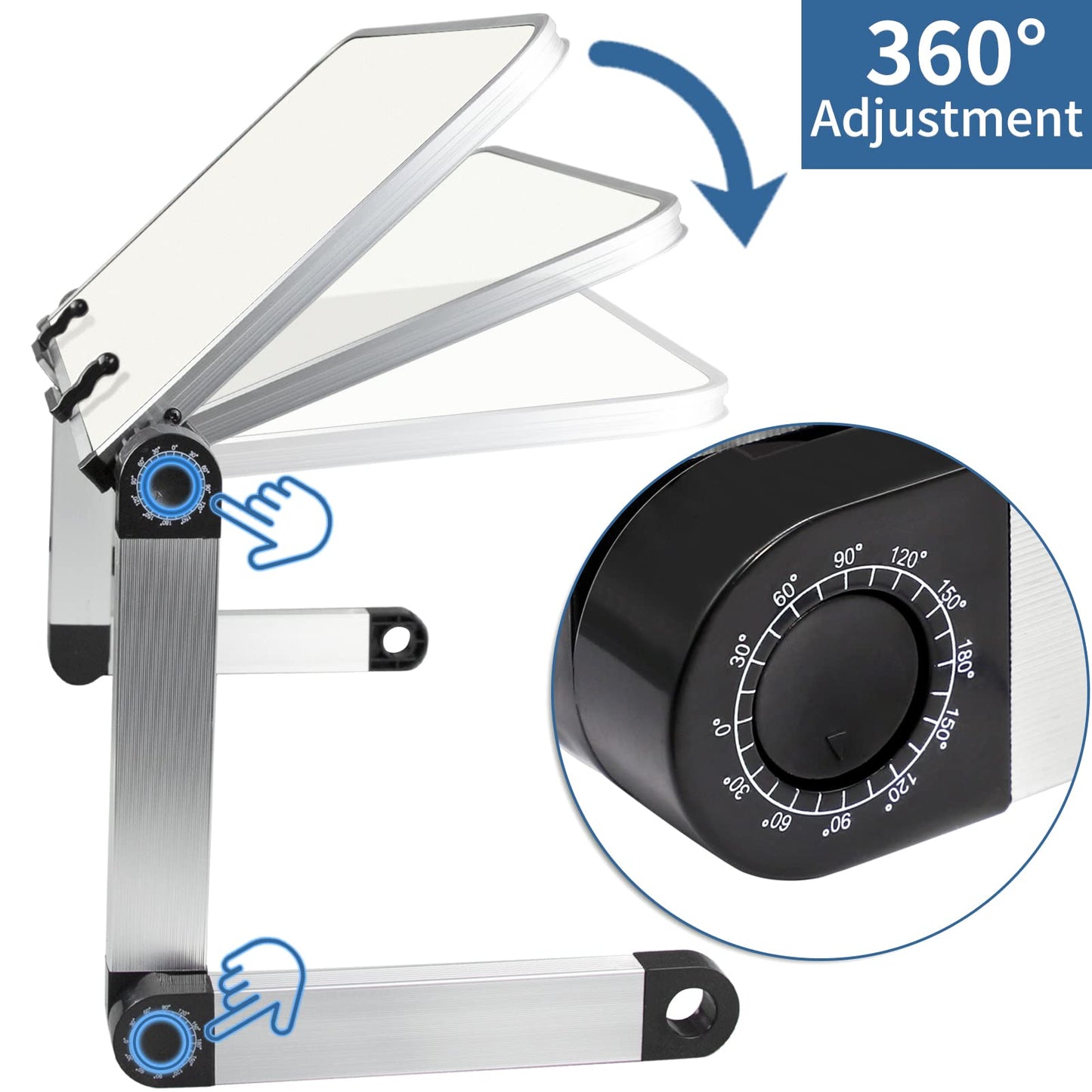 Adjustable Ergonomic Book Stand with Office Clips for textbooks, music books, tablets, notebooks, recipe books, and more.