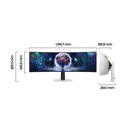 Samsung 49-inch Odyssey OLED G9 G93SD, DQHD (5120 x 1440), Gaming Monitor, PC screen, 240 Hz, OLED Glare Free, 0.03 ms response time, Gaming Hub, LS49DG934SUXEN