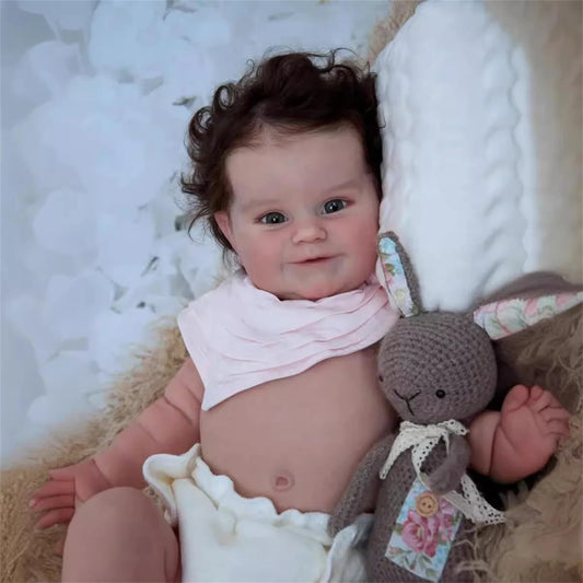 Anano Reborn full silicone baby doll lifelike girl 50CM baby dolls like a real baby doll girl Maddie, waterproof full body silicone soft newborn reborn babies.