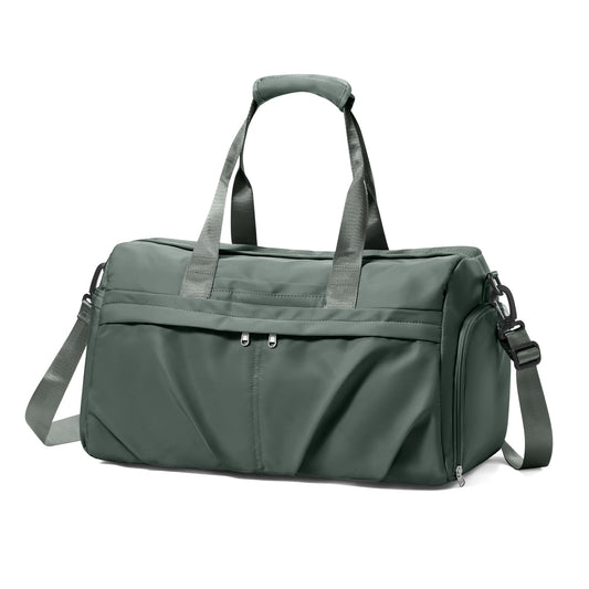 HYC00 Sport Duffel Bag Women's Sports Bag with Shoe Compartment Women's Weekender Travel Bag Carry-on Bag for Airplane Gym Bag Swim Bag Training Bag Overnight Bag, Army Green