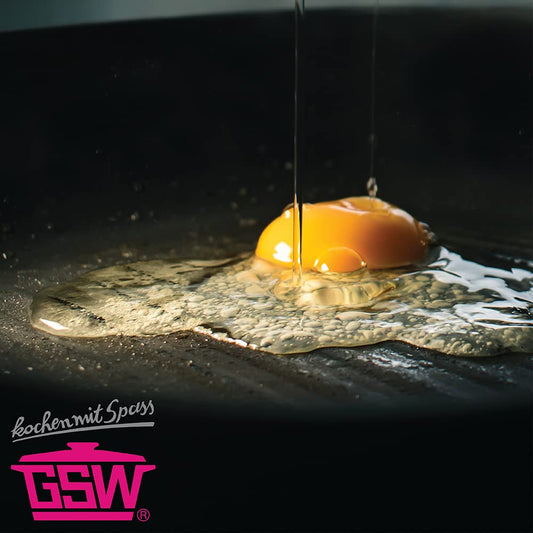 GSW universal roaster gourmet granite - high-quality roaster with lid, perfect for stewing, grilling, and roasting, suitable for induction and oven use - black, cast aluminum, 6 liters.
