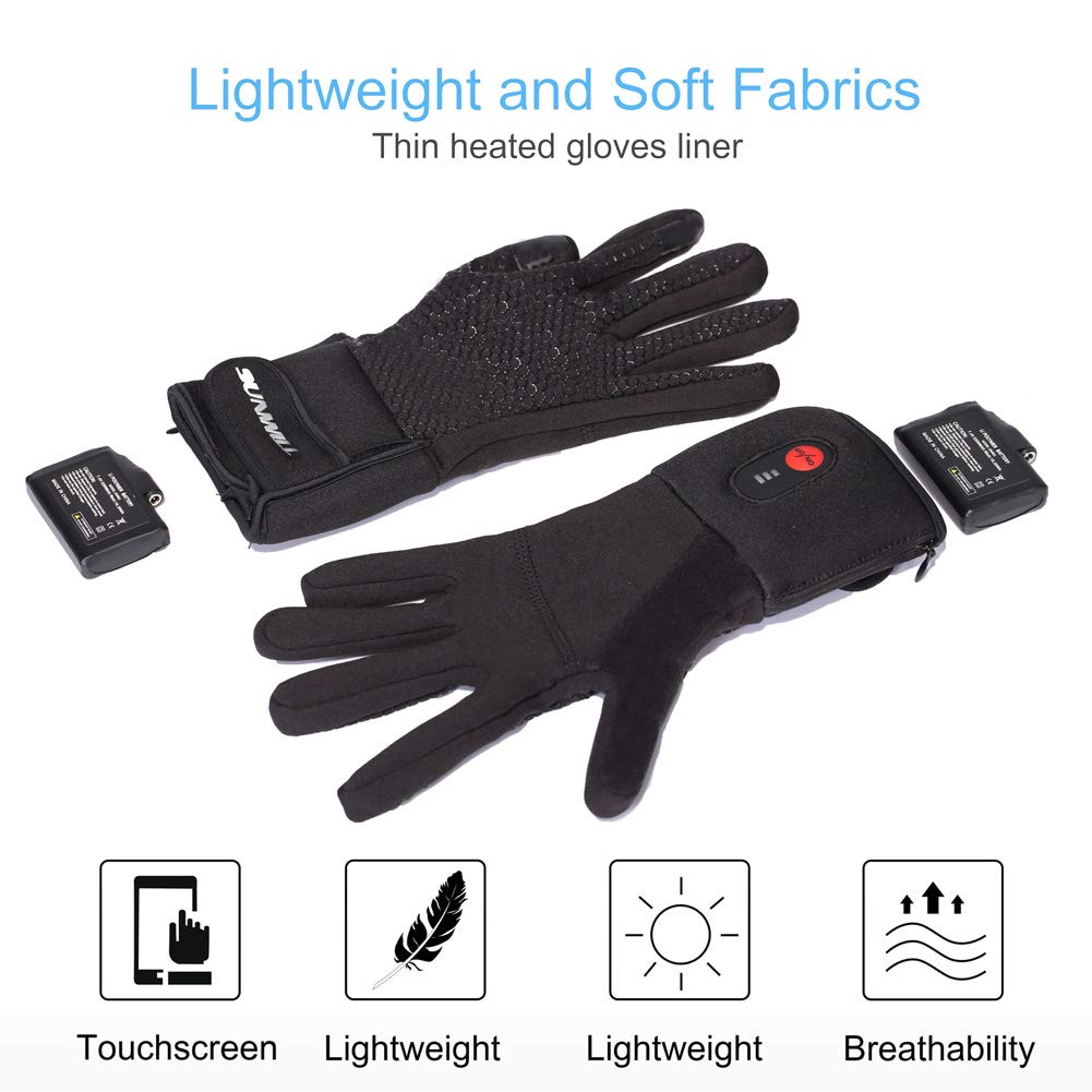 Electric heated gloves for men and women, rechargeable heated winter gloves for outdoor biking, motorcycle, skiing, snowboarding, hunting.