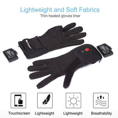 Electric heated gloves for men and women, rechargeable heated winter gloves for outdoor biking, motorcycle, skiing, snowboarding, hunting.