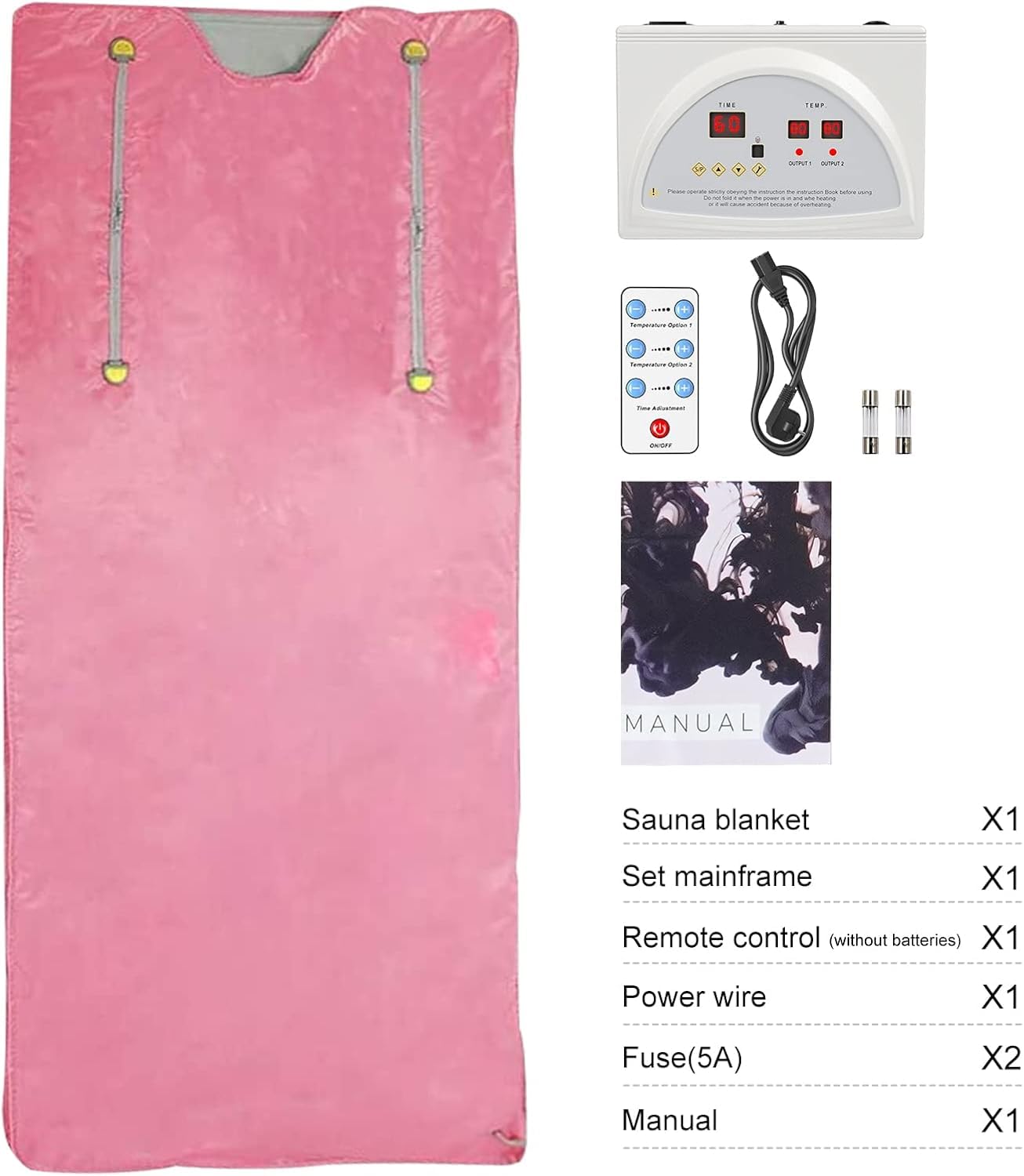 VAYOTOY Infrared Sauna 2 Zone Digital Home Sauna Blanket Professional Detox Therapy Home Infrared Sauna Portable Oxford Sauna Blanket with 4 Safety Protections for hot sweating, relaxation, detox (pink)