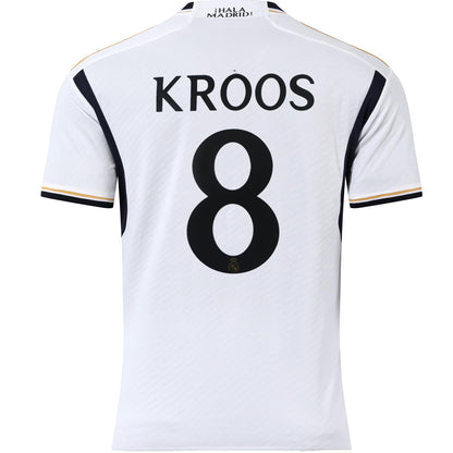 PraiseLight R. Madrid Toni Kroos #8 Home Kids Jersey 2023/2024 Soccer Shorts Socks Set Youth Sizes (White, 26)