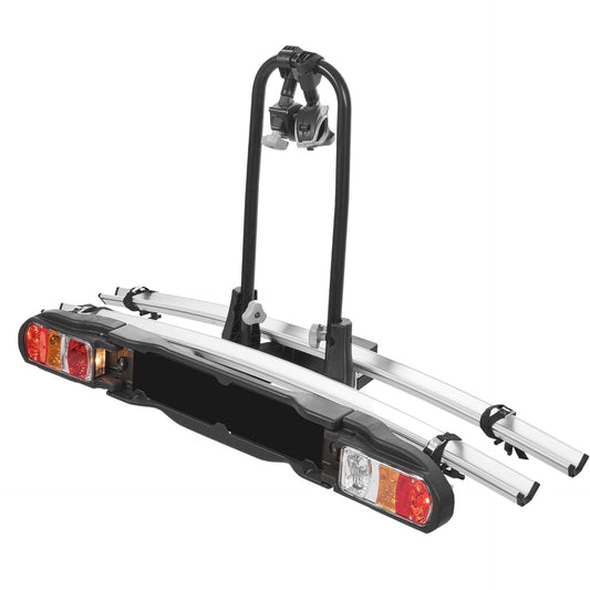 VDP eBike bike carrier for trailer hitch - rear bike rack Back 2 - for 2 bikes - 60kg load capacity - aluminum rails - foldable - car compatible
