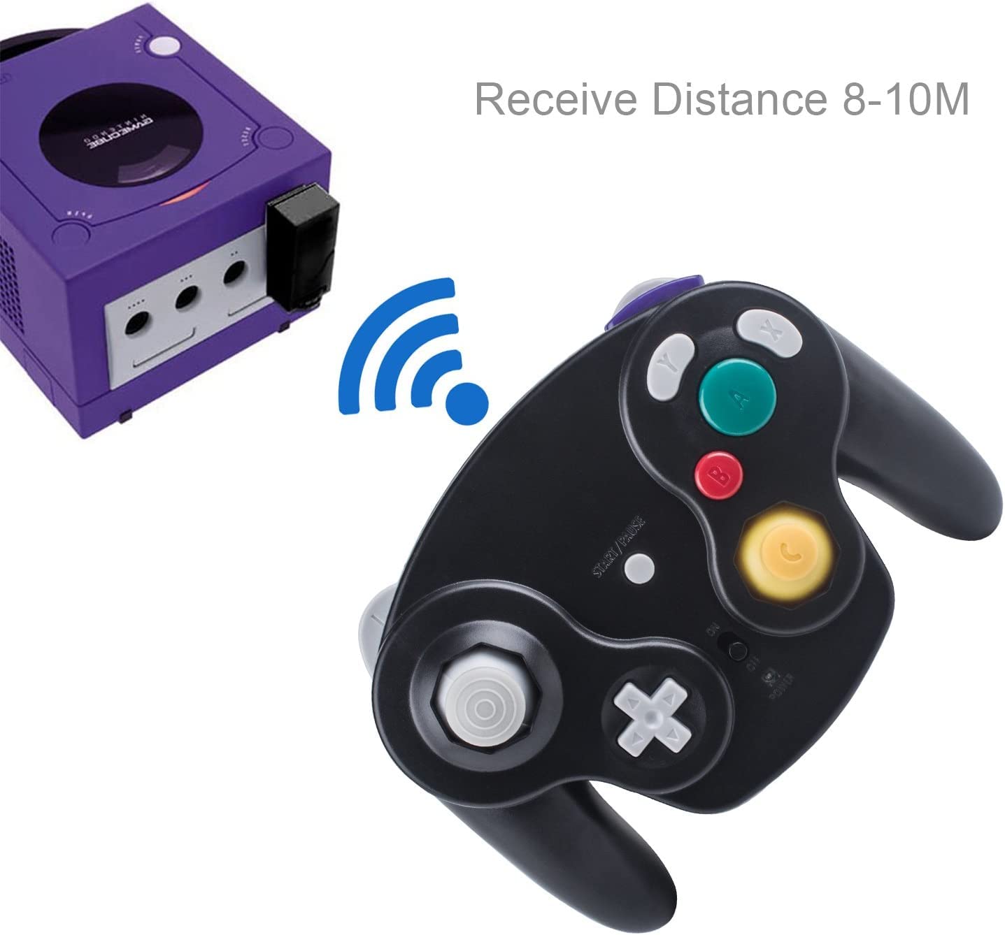 Wireless controller for Gamecube replacement 2.4G Bluetooth NGC gamepad joystick GC controller for Gamecube pad games with receiver adapter for Gamecube Wii U NGC GC.