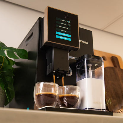 Cecotec Superautomatic coffee machine Cremmaet Compactccino Black Rose, 19 Bar, Thermoblock system, fresh ground beans Plug&Play, 150 g coffee bean container grinder, 1.1 L water tank, 400 ml milk.