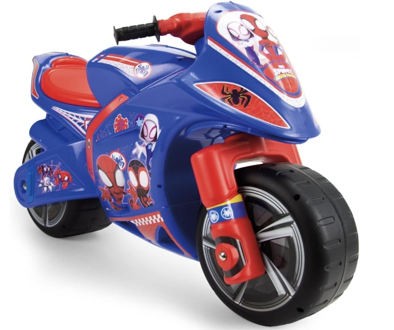 Balance bike for kids 4-7 years old. Spiderman design, wide wheels, ergonomic, stable, and portable. Perfect gift for birthdays, boys, girls. Can be used indoors and outdoors.