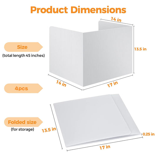 DAZZTIME 4 Piece Desk Divider, Foldable Desk Partition, Privacy Desk Panel, Foldable Multi-purpose Partition, U-shaped Joint, Durable for School, Office, Library