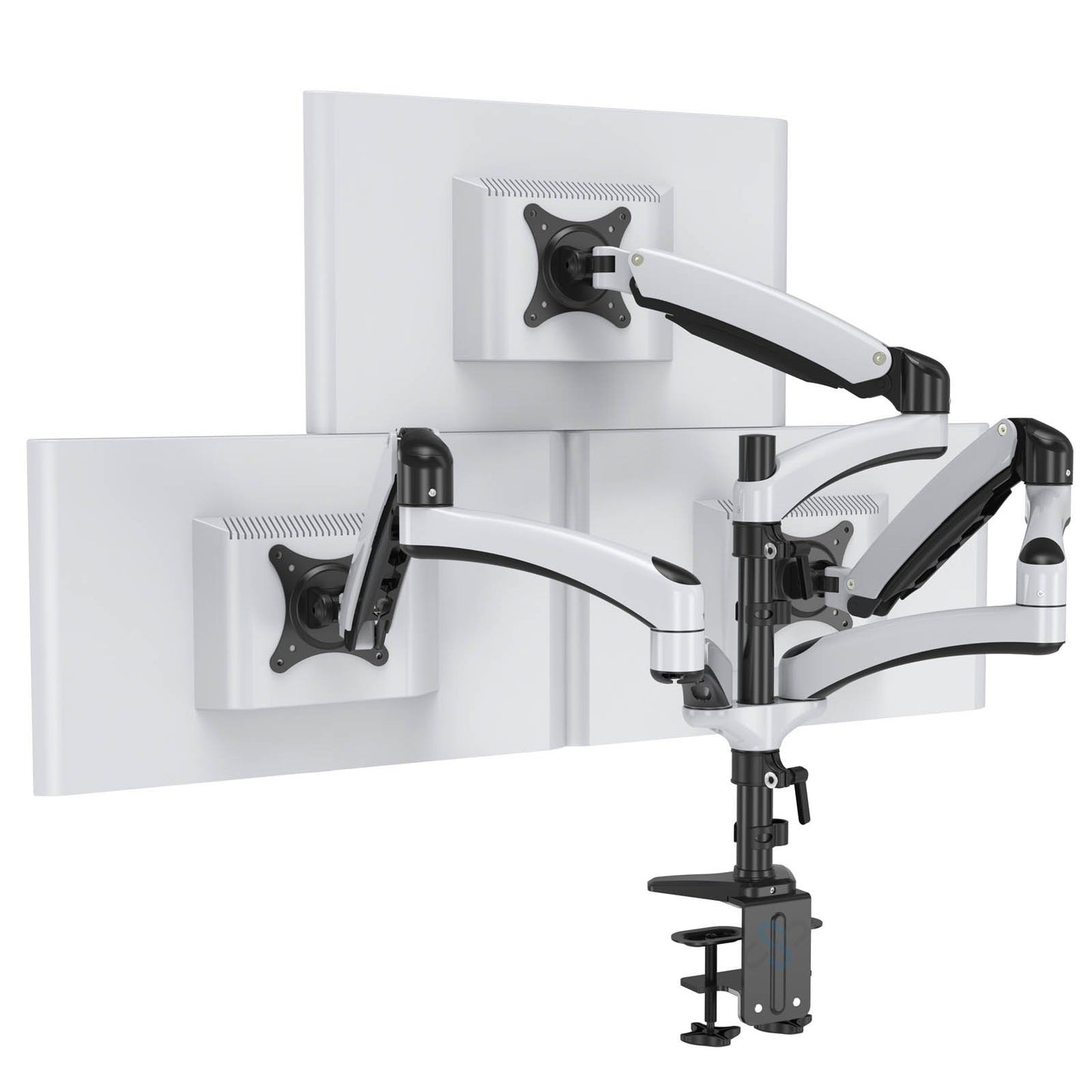 HFTEK - Monitor arm - triple bracket table mount for 3 screens from 15-27 inches with VESA 75/100 - FY138DW