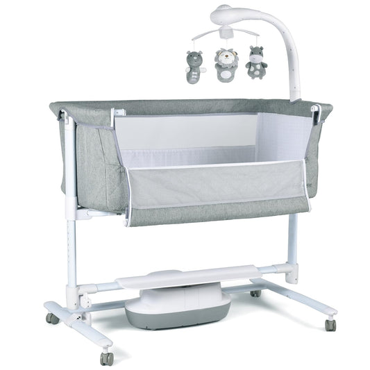 Dream Deluxe: Baby crib, electric, with automatic rocking, White