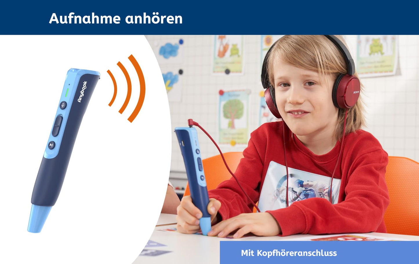 ANYBOOK PRO M700 - the flexible reading pen | Reading & writing support | Language support | Dyslexia | ESL | with recording function, stickers and many free learning materials to download.