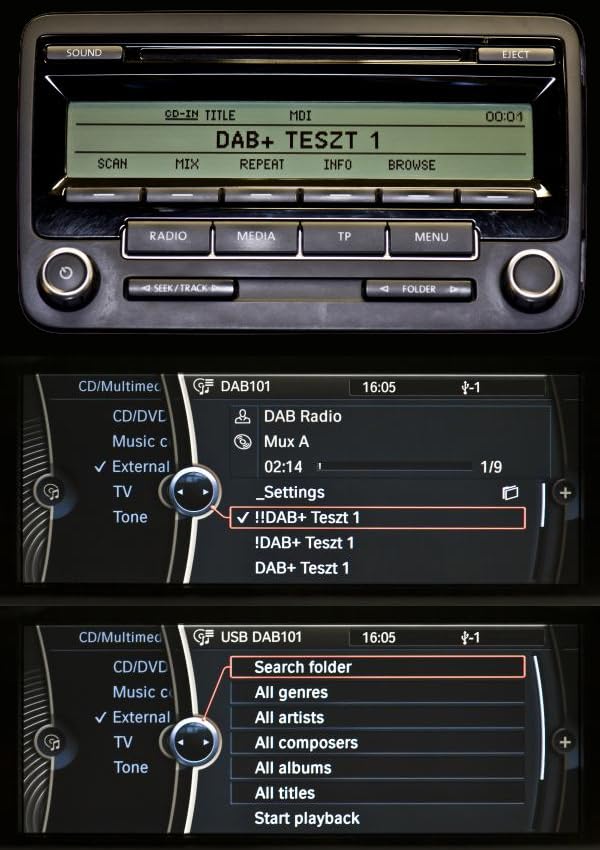 DENSION DAB+U (DBU3GEN) Universal digital radio DAB+ interface for home & vehicles with factory-installed USB port for BMW, Audi, Seat, Skoda & Citroen and more.