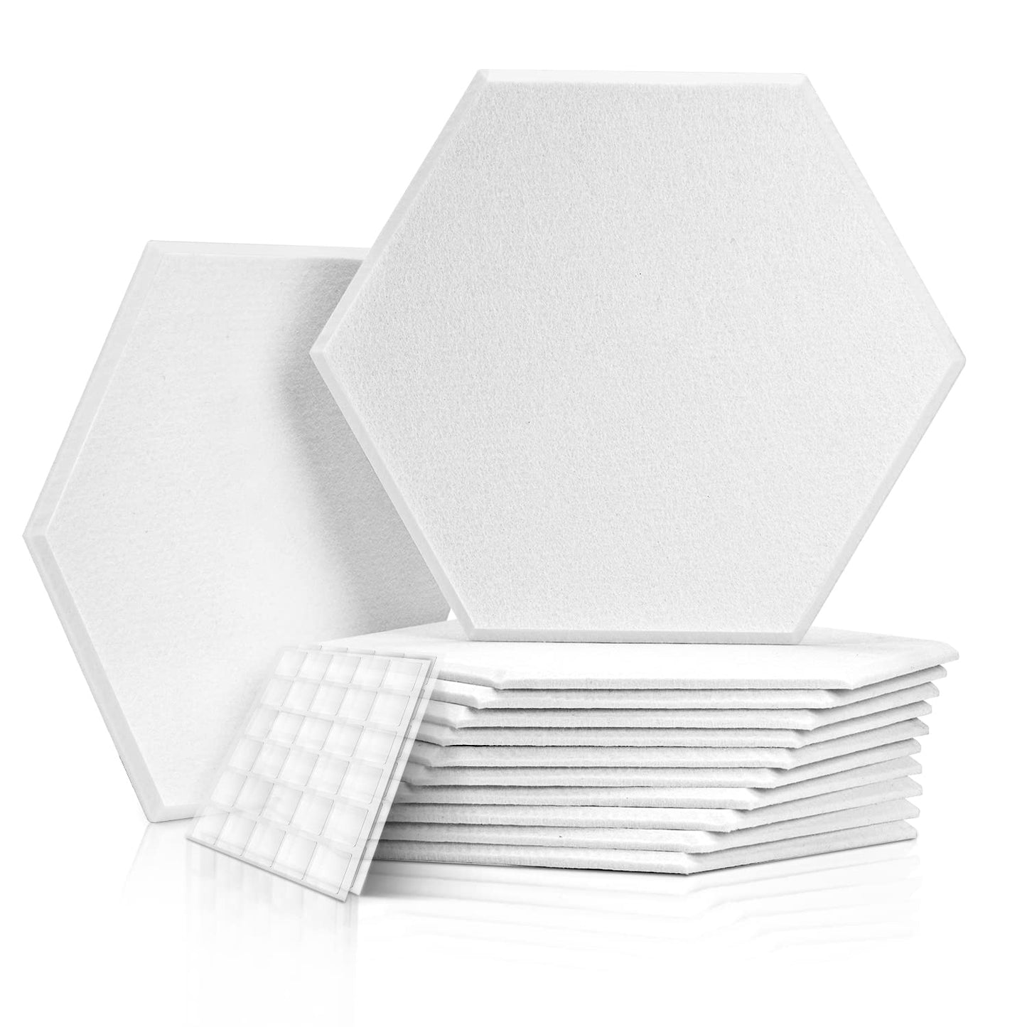Hexagon acoustic panels, soundproofing wall, 12 pieces, high density acoustic panels for ceiling/door/wall decoration and sound treatment, soundproofing panels (30x26x0.9cm)