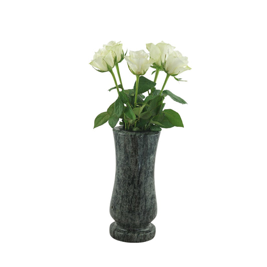 design graveside vase Waist-medium Orion in polished Orion, blue-gray-black-red-brown - 25x12 cm, slim-cylindrical, high-gloss polished