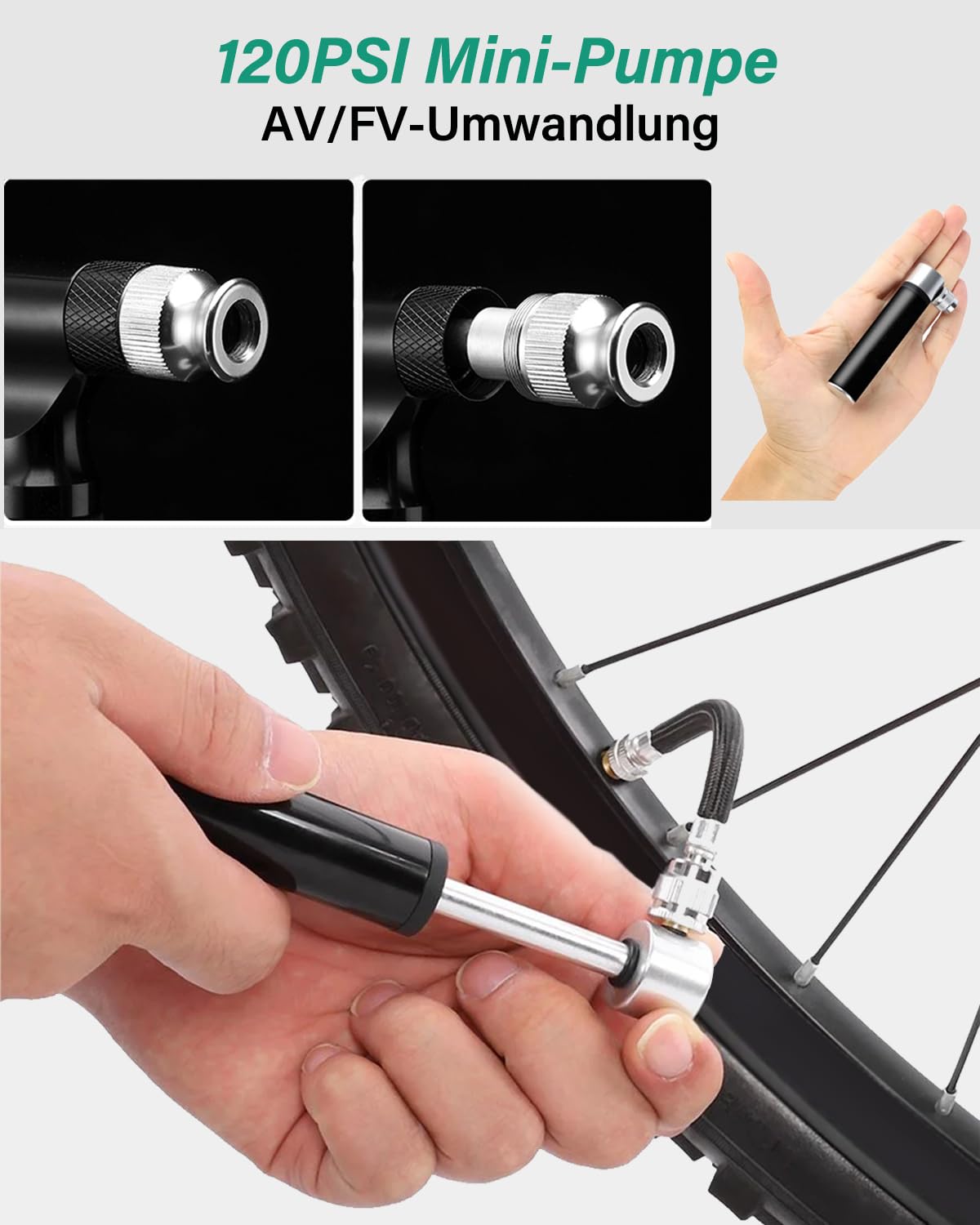 Bike repair kit with saddle bag, 16-in-1 bike multitool + 120 PSI mini air pump, bike tool set for on-the-go, emergency tool patch kit | Tool set for bike, MTB, road bike