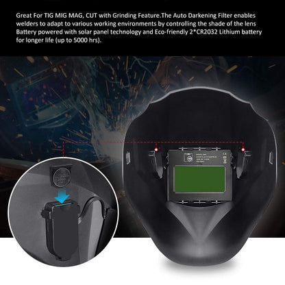 JALUWELD Automatic True Color Welding Helmet Fully automatic welding helmets Automatic darkening Solar welding mask Large field of view for applications Includes 5 interchangeable lenses