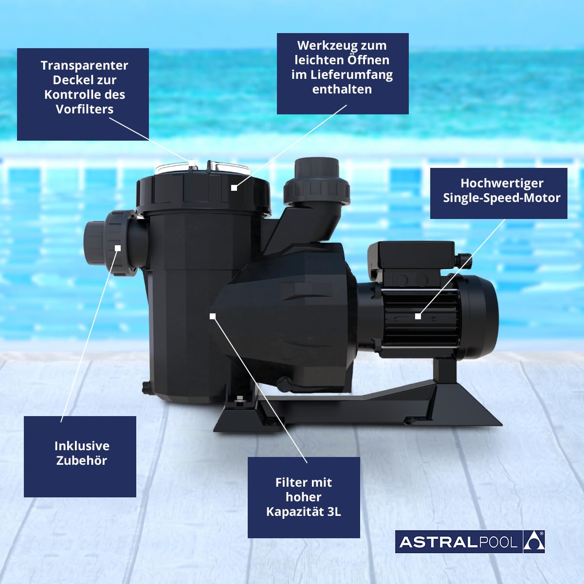Astral Pool Victoria Plus Pool Pump 18.0 m³/h 230 Volt