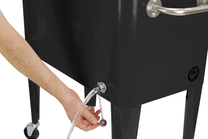 Kailua Cooler - American cooler box, cooler cart, party drink cooler, black.