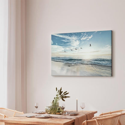 murando - Acoustic image landscape 60x40 cm 1 piece pictures acoustic foam sound insulation art acoustic panels wall panels soundproofing wall art sound absorber beach sea birds seagulls c-B-0667-b-a