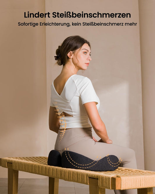 ProtoArc Seat Cushion Office Chair Ergonomic, Orthopedic Seat Cushion Relieves Coccyx, Sciatica, Hip, Memory Foam Cushion for Wheelchair, Car, Plane, All-Day Comfort Coccyx Cushion