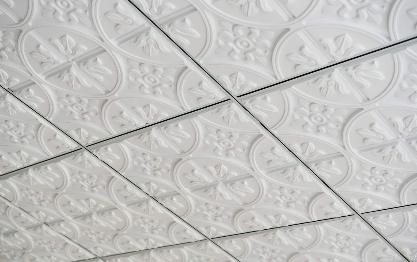 Art3d 12 pieces, 4.5 sq.ft Ceiling Tiles, 3D Wall Panels, 61 x 61 cm, Self-Adhesive, Classic Style, White.
